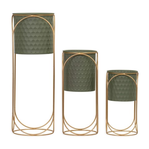 SET 3 PORTAVASI VERDE P.ORO ALTO